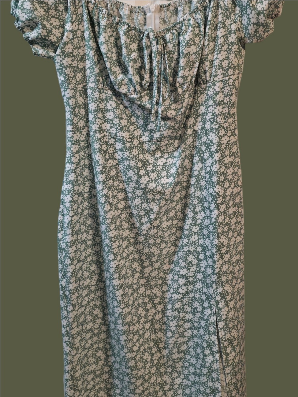4/$25 Deal! Sage Green and White Floral Dress